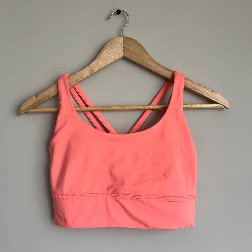 Lululemon Energy Longline Bra - Size 6 - Raspberry Cream